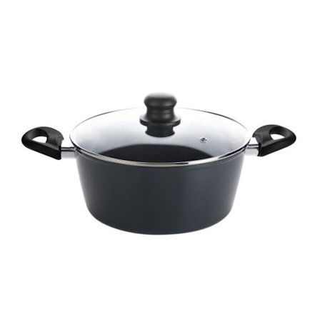 Italiensk design kastrull 24cm - Smidd aluminium - non-stick beläggning - alla värmekällor inklusive induktion