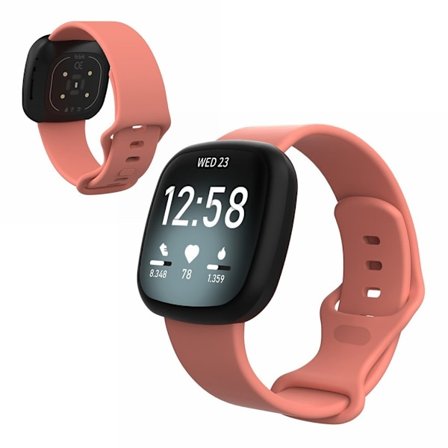Fitbit Versa 3 / Sense silikon klockarmband - rosa Size: S