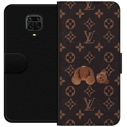 Kompatibel Tegnebogsetui til Xiaomi Xiaomi Redmi Note 9S Luksuriøst monogrammønster med knust bamse i mørk modeæstetik