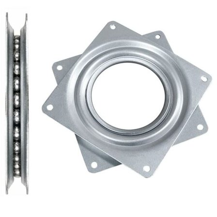 Fyrkantig 216 mm universell roterande TV-bänk med roterande bas, helsvart järnroterande bas, multifunktionell roterande bokhylla fot.