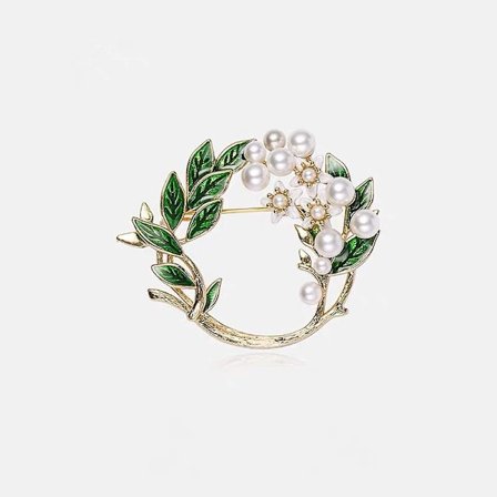 Blad brosje pin - Damebryst brosje, god idé for fest, dans, bryllup, bankett