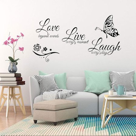 Familjeväggdekaler, citat talade ord konstdekor, väggklistermärke text sovrum vardagsrum kontor väggdekoration