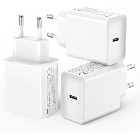 3-pack USB C-laddare för iPhone 16/15/14/13/12 Plus Pro Max Mini, AirPods iPad, Samsung Galaxy S24/23/22 iPhone USB C-laddare