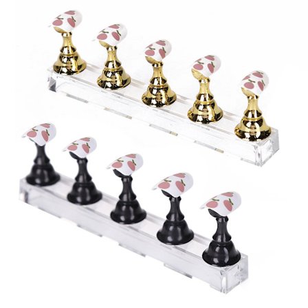 Sett Magnetisk Negleholder Øvelse Display Stativ Akryl Krystall Vise Hylle Neglekunst Verktøy 4 Farger Neglelakk Display Stativ~01510