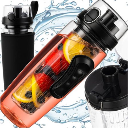 1L vattenflaska med behållare