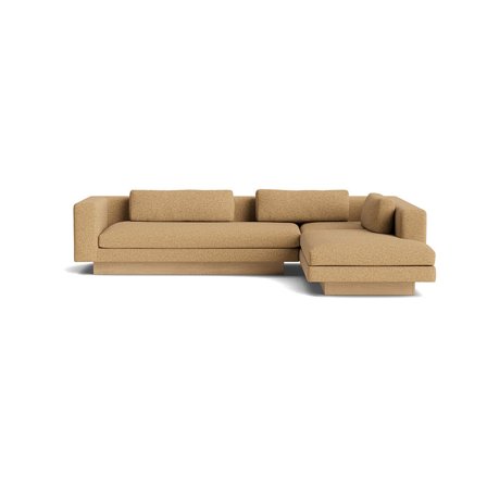 Rummelig Manhattan Chaiselong Sofa, Højrevendt - Sneak Gul - 295x240x75cm - Inkl. 3 Ryghynder, Nozag Fjedre & Ben i Massiv Egetræ - Perfekt Komfort