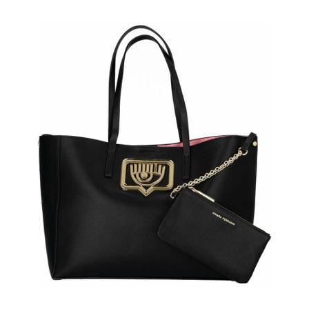 Chiara Ferragni Collection, Shopper bag Zwart, Dames, Maat:ONE Size,leer