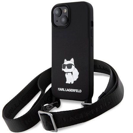 Karl Lagerfeld KLHCP15SSCBSCNK iPhone 15 6,1" hardcase svart/svart Crossbody Silicone Choupette
