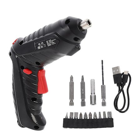 1 Set Multifunktionell Skruvmejsel Laddbar Liten Elektrisk Borr Hem Skruvset