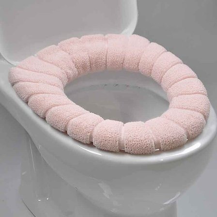 4 stk toalettsetetrekk i plysjstoff, mykt varmt toalettsetetrekk vaskbart toalettsete tilfeldig tilfeldig farge