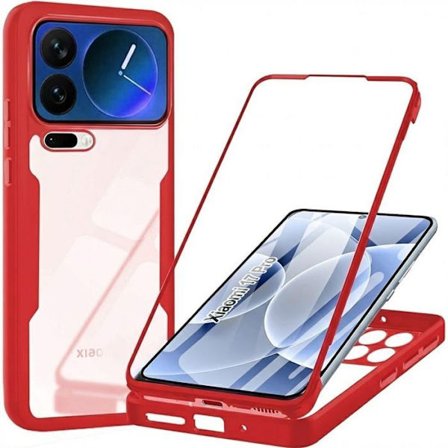 Cover til Xiaomi 17 Pro, 360 Beskyttelse Hybrid Stødabsorberende Transparent Hård Rød Kant