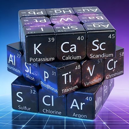 Stjärnklar Himmel Kemiska Element 3x3 Kub Pussel, Medelsvårighetsdebut, Högupplöst Tryckning Extremt Hållbart