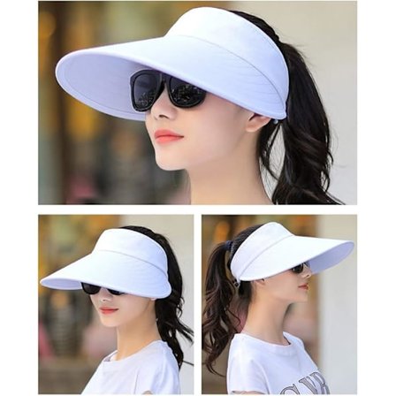 Solskærme til kvinder med stor skygge, sommer UV-beskyttelse, strandhat