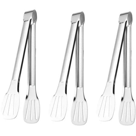 Kitchen Tongs, Frying Tongs, Cooking Food Tongs Grill Tongs Cake Clip Stainless Steel Food Steak Clip Buffet Kitchen Utensils Cooking Utensils (3 