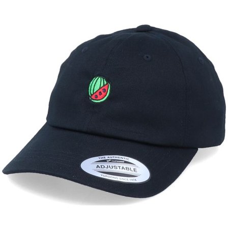 Iconic - Svart unconstructed Keps - Melon Black Dad Cap @ Hatstore