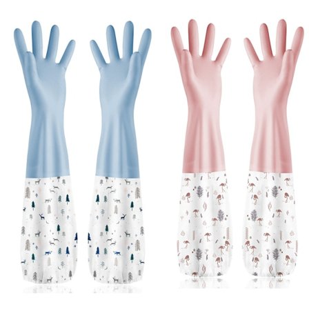 To par med gummihansker for rengjøring av dammrenner - Lang arm