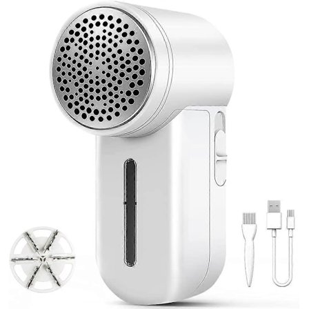 Elektrisk, bærbar stoffshaver og nuppefjerner med dobbel beskyttelse for klærne dine, nuppefjerner med USB-ladekabel