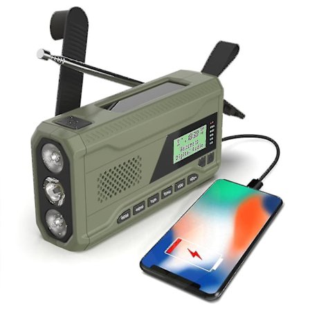 Kannettava Dab/fm-radio, 4000mah Dynamo-aurinkoradio, Aurinkokäyttöinen kampiradio, Selviytymisaurinkoradio Dab-radio Usb-laturi