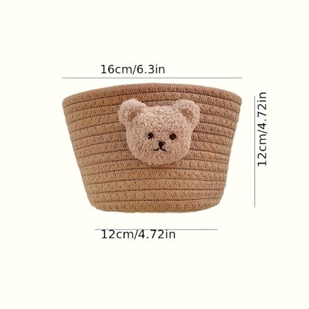1/2 kpl Söpö Sarjakuva Karhu Kudottu Koristeellinen Säilytyskori - Moderni Monikäyttöinen Säiliö Välipaloille, Kosmetiikalle