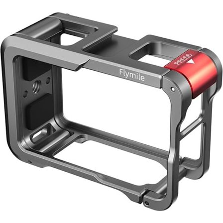 Sopii DJI Action 5 Pro/Action 4/Action 3 -kameroille – Suojakotelo, alumiininen napsautettava suojakehys, kylmäkäynnistysleikkurilla ja 1/4 tuuman 