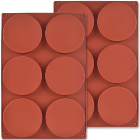 Rund silikone kageform, 2-pak 6-delt 10 cm silikoneskive som kageform, harpiksunderlag, håndlavet sæbe