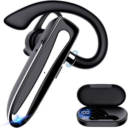 Bluetooth-headset med mikrofon, håndfri trådløst headset mobiltelefon KLB
