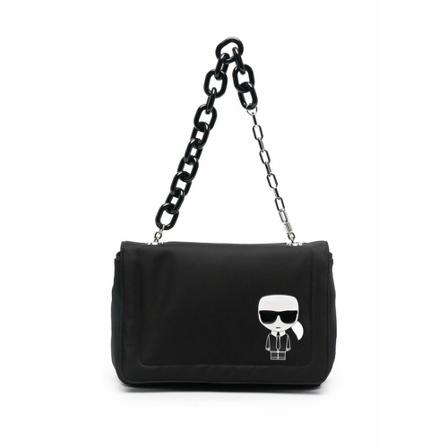 Karl Lagerfeld Ikonik Nylon Large Clutch Sort, Dame, Størrelse: ONE Size