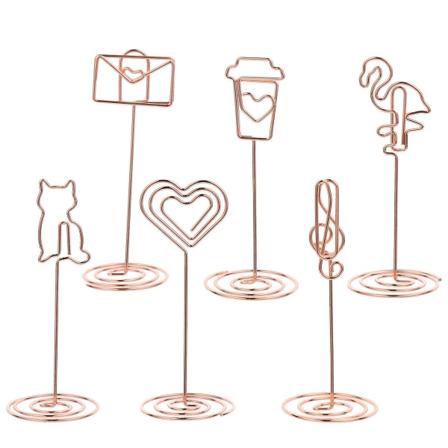 6 st Fotoställ Bröllop Bordsklipp Tråd Memo Hållare Skrivbordsanteckningshållare Affärspostkortsställ Guld 10X4CM Golden 10X4CM