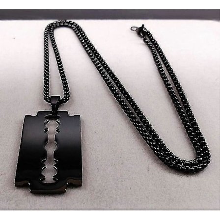 Gotiska Rakblads-halsband (Silver 60cm Box)