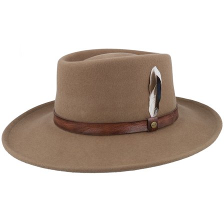 Stetson - Marrón traditionalbeanie Sombrero - Gambler Woolfelt Almond Western @ Hatstore