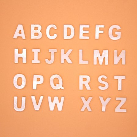 26 stk Alfabet A-Z Charms Perler Ferskvann Shell Alfabet Perler