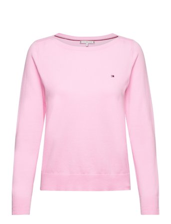 Co Jersey Stitch Boat-Nk Sweater Pullover Rosa Tommy Hilfiger*Betinget Tilbud