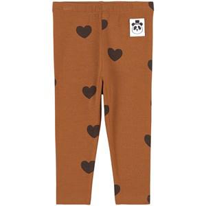 Mini Rodini Basic Hearts Leggings Tencel Brown 104/110 cm - Bottoms - 104/110 cm - Brown - Junge
