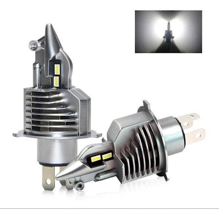 H4 LED-frontlyspærer Fjernlys Nærlys 70W 16000LM 6500K Hvit med Vifte Supersterk Vanntett Bilfrontlykt Plug And Play Alt-i-ett Konvertering...
