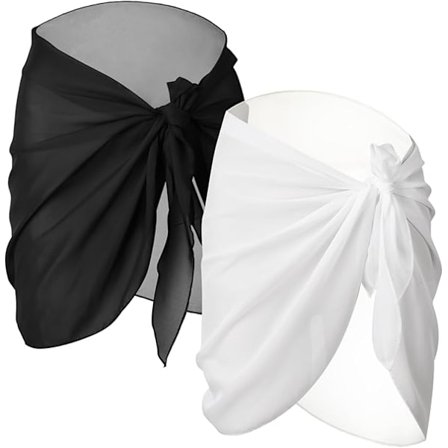 2 stk. Dame Strand Sarong Slå-om Chiffon Badedragt Slå-om Nederdele-FM-