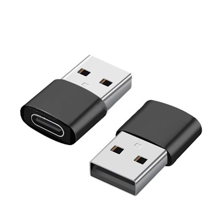 2-pack USB-C till USB-adaptrar för dataöverföring och laddning.