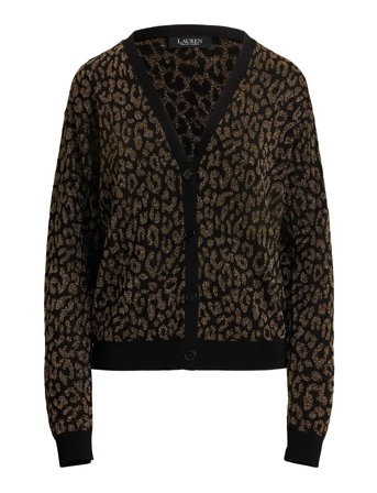 Lauren Ralph Lauren | Metallic Ocelot Double-Knit Cardigan | L