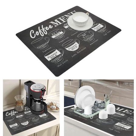 Kaffe maskine måtte, skridsikker og vandtæt, nem at rengøre (kaffe tema, 30x40CM)