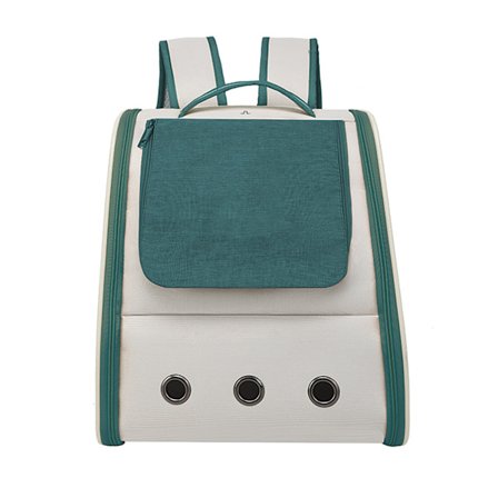 Cat Bärryggsäck Andas Stort fönster Bärbar Reseväska för husdjur med handtag för Puppy Green