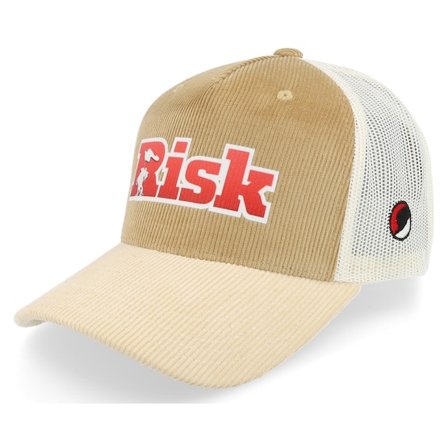 Risk - Beige trucker Keps - Risk Cord Caramel/Ivory A-frame Trucker @ Hatstore