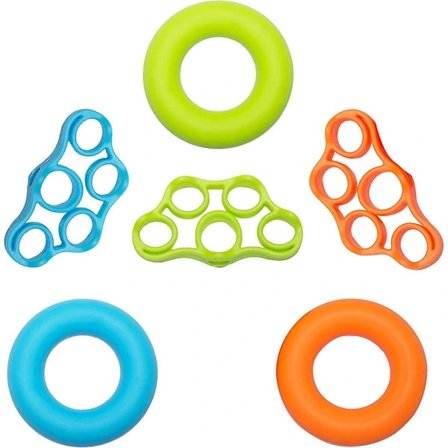 Håndgreb Forstærker Silikone Styrkende Ring Finger Træning Elastik Sæt til Håndtræning og Øvelse Lindre Håndleds- og Tommelfingersmerter 6 Stk