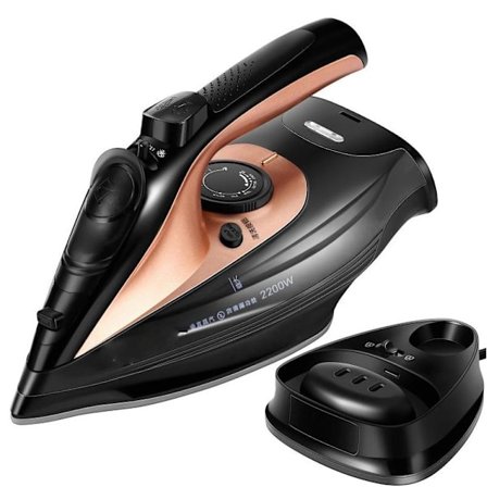 Ångstrykjärn, 2400W, 350ml Vattentank, Keramisk Stryksula, Trådlös Och Trådbunden Dubbelanvändning
