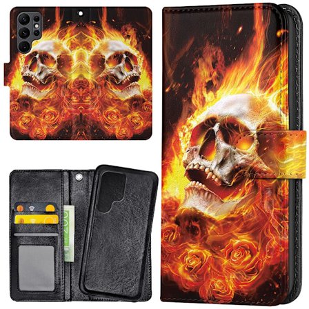 Samsung Galaxy S25 Ultra - Mobilcover/Etui Cover Burning Skull