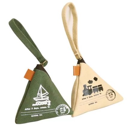 Kreativ vintage pung - sød - mini lærredstaske - pung - opbevaring - nøglering - 2 stk.