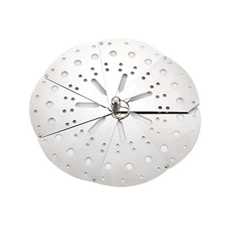 Justerbart låg i rustfrit stål til simremad, der forhindrer overkogning, dampstativ