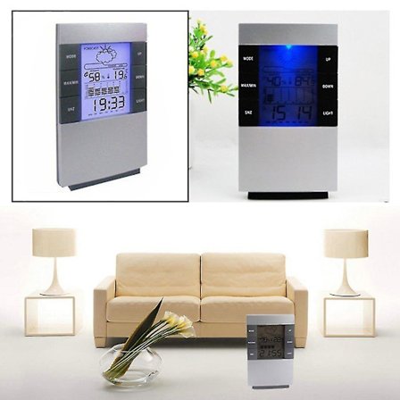 Digitaalinen LCD-termometri-hygrometrin sisätilan lämpötila- ja kosteuskello