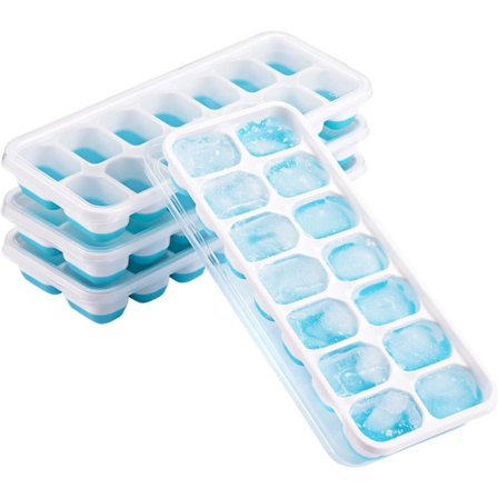 Silikon isbitformer sett med 4 og 14 isbitformer med lokk