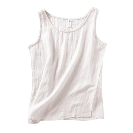 Ärmlösa Linnen För Kvinnor I Enfärgade T-shirts
