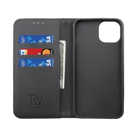 iPhone 14 Pro Pl nboksfodral Extra Kortfack Rvelon - Svart Black