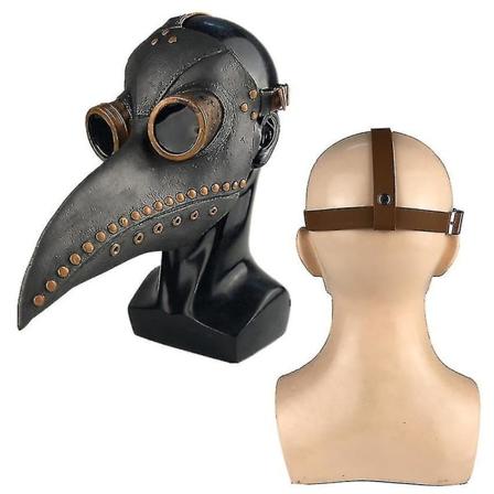 Plague Doctor Reaper Børnekostume til Karneval Halloween Kostume til Børn Sort Død Kostume Plague Doctor Maske Steam Punk Maske 135 (Børn) Kun Maske